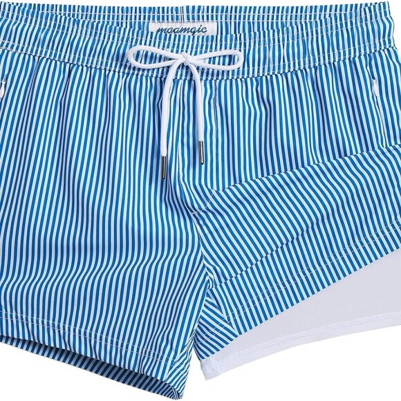 Mens Swim Trunks with Compression Liner Short Stretch Mens Bathing Suit Quick Dr